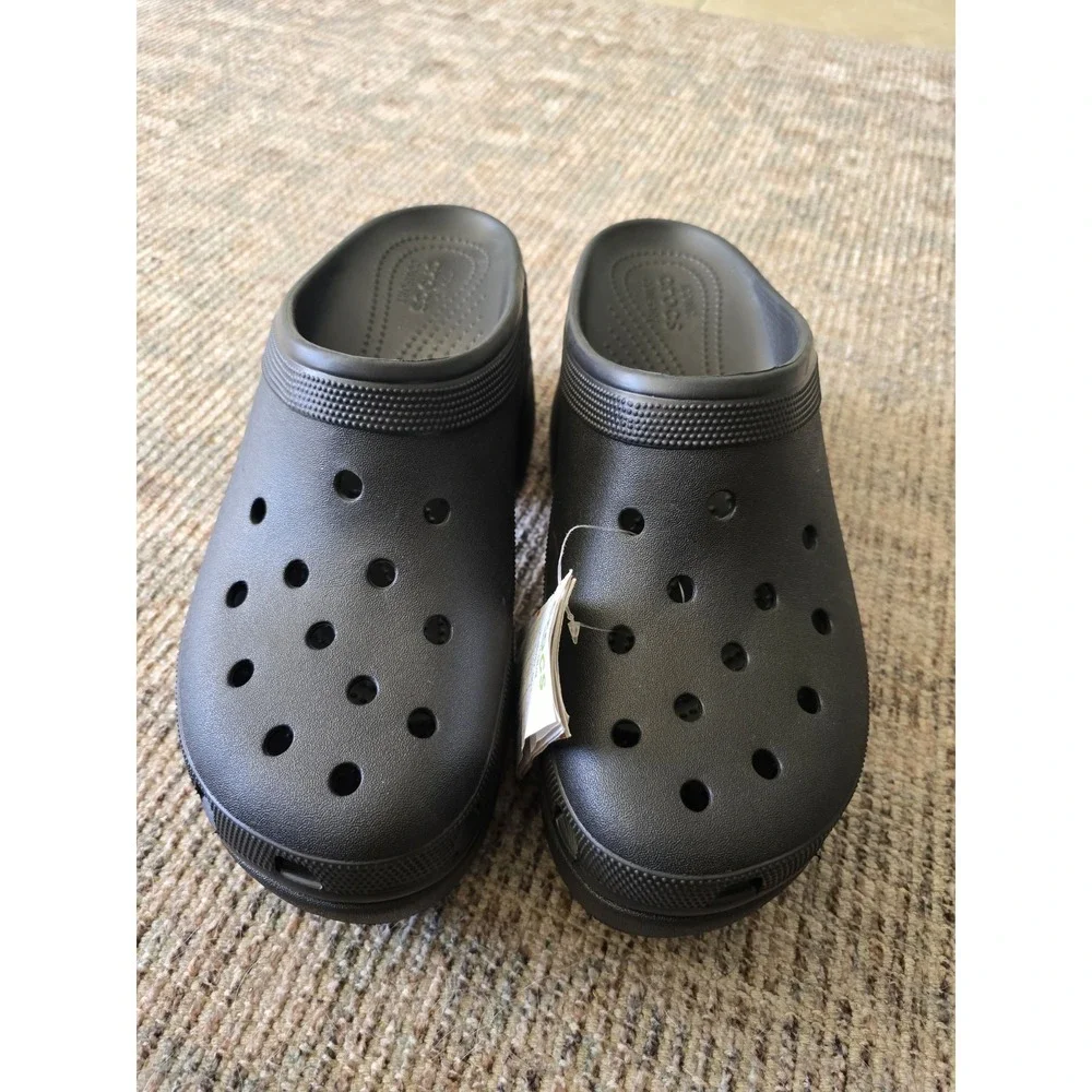Crocs‎ Siren Mens Sz 13 Black Platform Chunky cosplay, lesiure, medical, comfort
